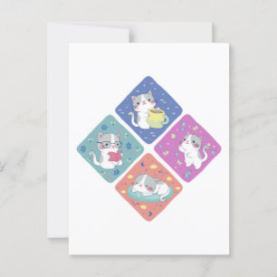 Cartão Postal Ilustração de Dia de Ocupação de Gatinho Bonito