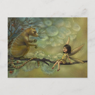 Cartão Postal Ilustração de Fantasia de Asas ou Caudas