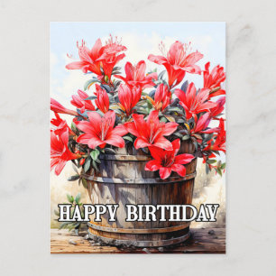 Cartão Postal Ilustração de Flor de Lírio em Flor