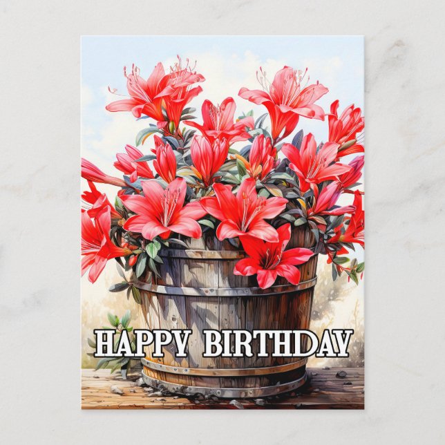 Cartão Postal Ilustração de Flor de Lírio em Flor (Frente)