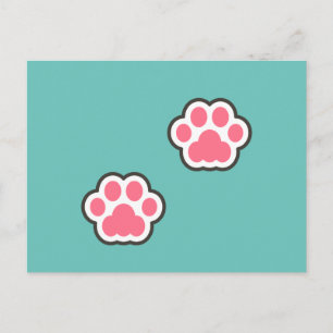 Cartão Postal Ilustração de Gatinho Fofo
