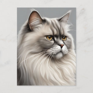 Cartão Postal Ilustração de Gato Persa Elegante