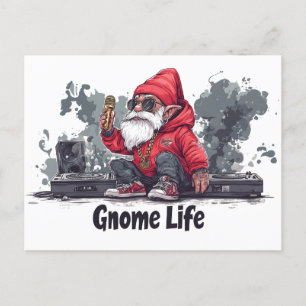 Cartão Postal Ilustração de Gnomo de Hip Hop - Vida Gnomo
