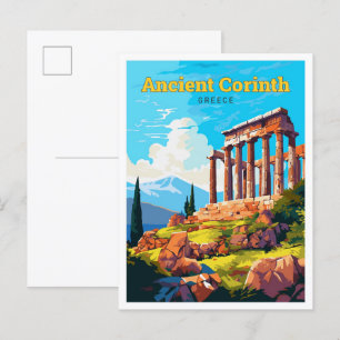 Cartão Postal Ilustração de Grécia de Viagem de de Corinto Antig