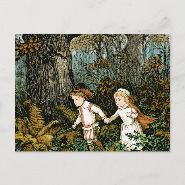Cartão Postal Ilustração de Hansel e Gretel (Frente)