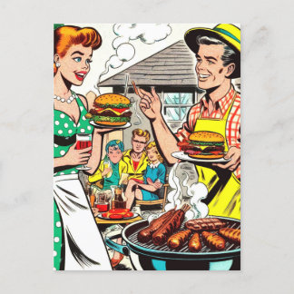 Cartão Postal Ilustração de Histórias em quadrinhos de Churrasco