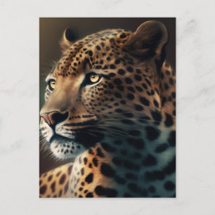 Cartão Postal Ilustração de Leopardo Design de Animal