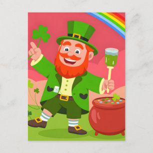 Cartão Postal Ilustração de Leprechaun do Dia de São Patrício