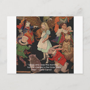 Cartão Postal Ilustração de Lewis Carroll e Citação de Mudança d