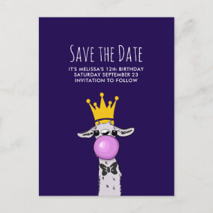 Cartão Postal Ilustração de Llama Divertida e Fofa para Salvar a
