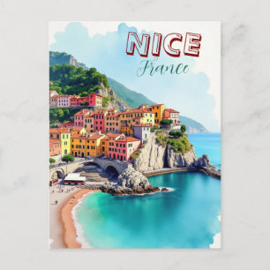 Cartão Postal Ilustração de local de viagem obra de arte França