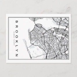 Cartão Postal Ilustração de Mapa do Brooklyn