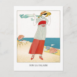 Cartão Postal Ilustração de Moda Arte Francesa Deco