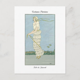 Cartão Postal Ilustração de Moda de Arte Fina Barbier Robe Nanso