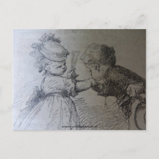 Cartão Postal Ilustração de moda do século XIX, preto e branco