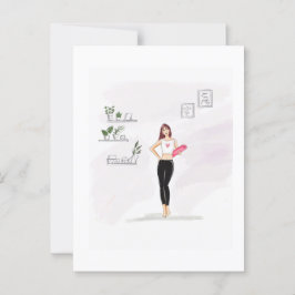 Cartão Postal ilustração de moda, trabalho de arte feminino,