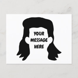 Cartão Postal Ilustração de Mullet Engraçado de Mensagem Persona