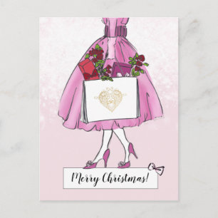 Cartão Postal Ilustração de natais vintages