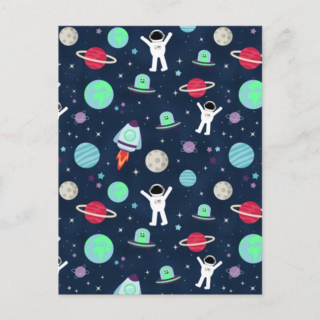 Cartão Postal Ilustração de padrão de espaço (Frente)