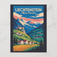 Ilustração de Paisagem de Liechtenstein Viagem Art