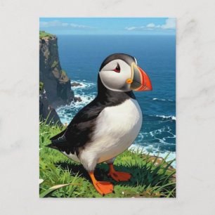 Cartão Postal Ilustração de Papagaio-do-Mar à Beira-Mar   Manten