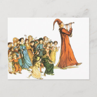 Cartão Postal Ilustração de Piper Pied por Kate Greenaway