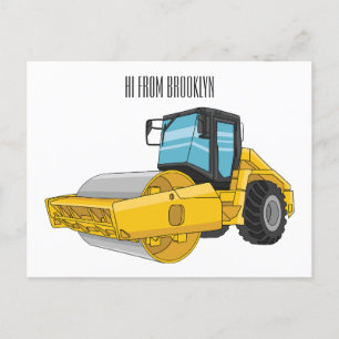 Cartão Postal ilustração de rolo compressor de desenho animado