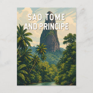 Cartão Postal Ilustração de São Tomé e Príncipe Viagem Arte