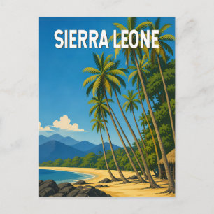 Cartão Postal Ilustração de Serra Leoa Viagem Arte Vintage