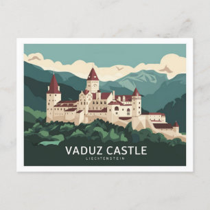 Cartão Postal Ilustração de Stylist do Castelo de Vaduz