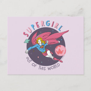 Cartão Postal Ilustração de Supergirl Voando para Cima