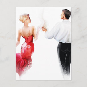 Cartão Postal Ilustração de tango casal dançante