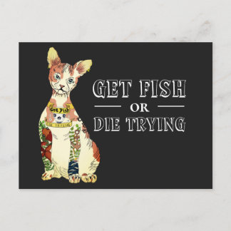 Cartão Postal Ilustração de Tatuagem de Gangster Sphynx