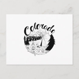 Cartão Postal Ilustração de Tinta do Colorado Mountain Camper