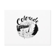 Ilustração de Tinta do Colorado Mountain Camper