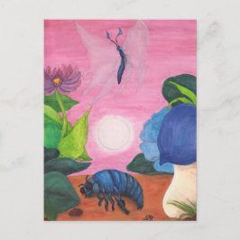 Cartão Postal Ilustração de Transformação de Borboleta de Inseto