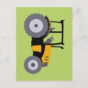 Cartão Postal Ilustração de trator amarelo de berçário caminhão 