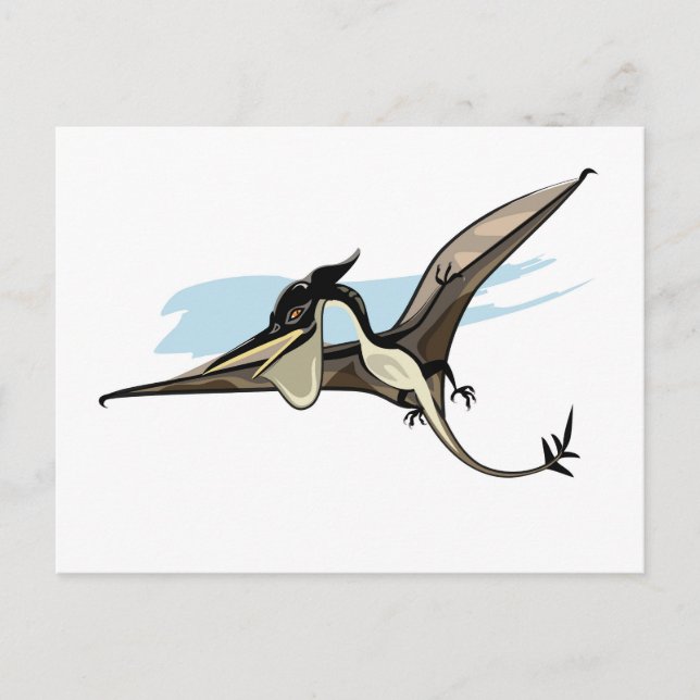 Cartão Postal Ilustração De Um Dinossauro Pteranodon. (Frente)