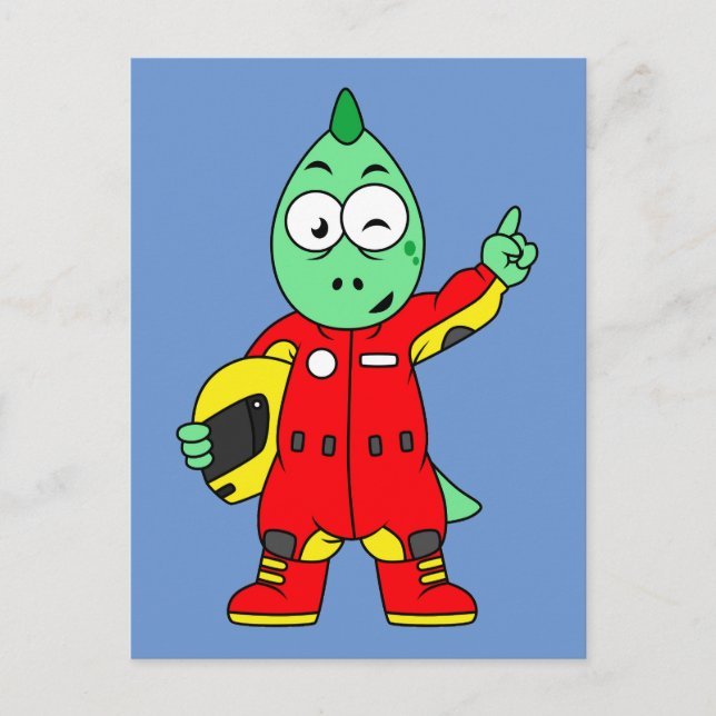 Cartão Postal Ilustração de um Piloto de Carro de Corrida Allosa (Frente)