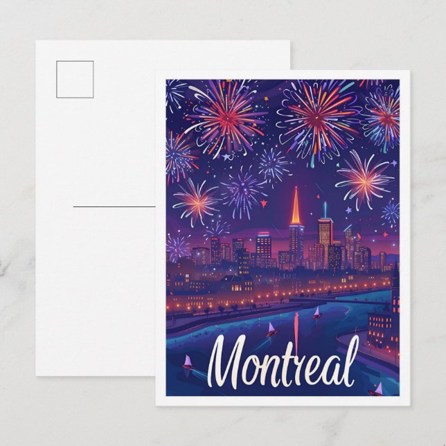 Cartão Postal Ilustração de Viagem artística do Canadá de Montre (Frente/Verso)