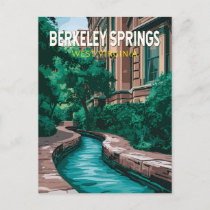 Cartão Postal Ilustração de Viagem Berkeley Springs Virgínia Oci