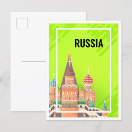Cartão Postal Ilustração de Viagem de Arte da Rússia em Moscou