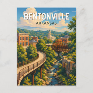 Cartão Postal Ilustração de viagem de arte de Bentonville Arkans