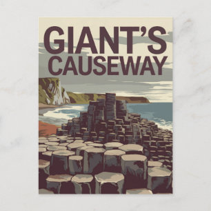 Cartão Postal Ilustração de Viagem de Arte do Giant's Causeway I