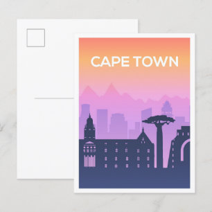 Cartão Postal Ilustração de Viagem de Arte na África do Sul da C