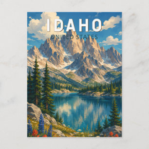 Cartão Postal Ilustração de viagem de arte vintage de Idaho