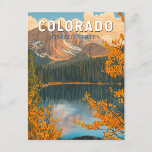Cartão Postal Ilustração de Viagem de Arte Vintage do Colorado