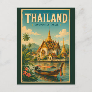 Cartão Postal Ilustração de Viagem de Arte Vintage do Templo da