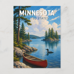 Cartão Postal Ilustração de Viagem de Arte Vintage Minnesota