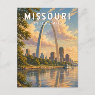 Cartão Postal Ilustração de Viagem de Arte Vintage Missouri
